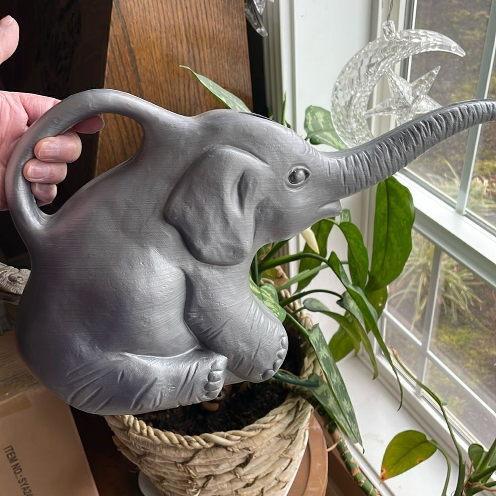 Vintage 1996 Union Gray Elephant Watering Can
